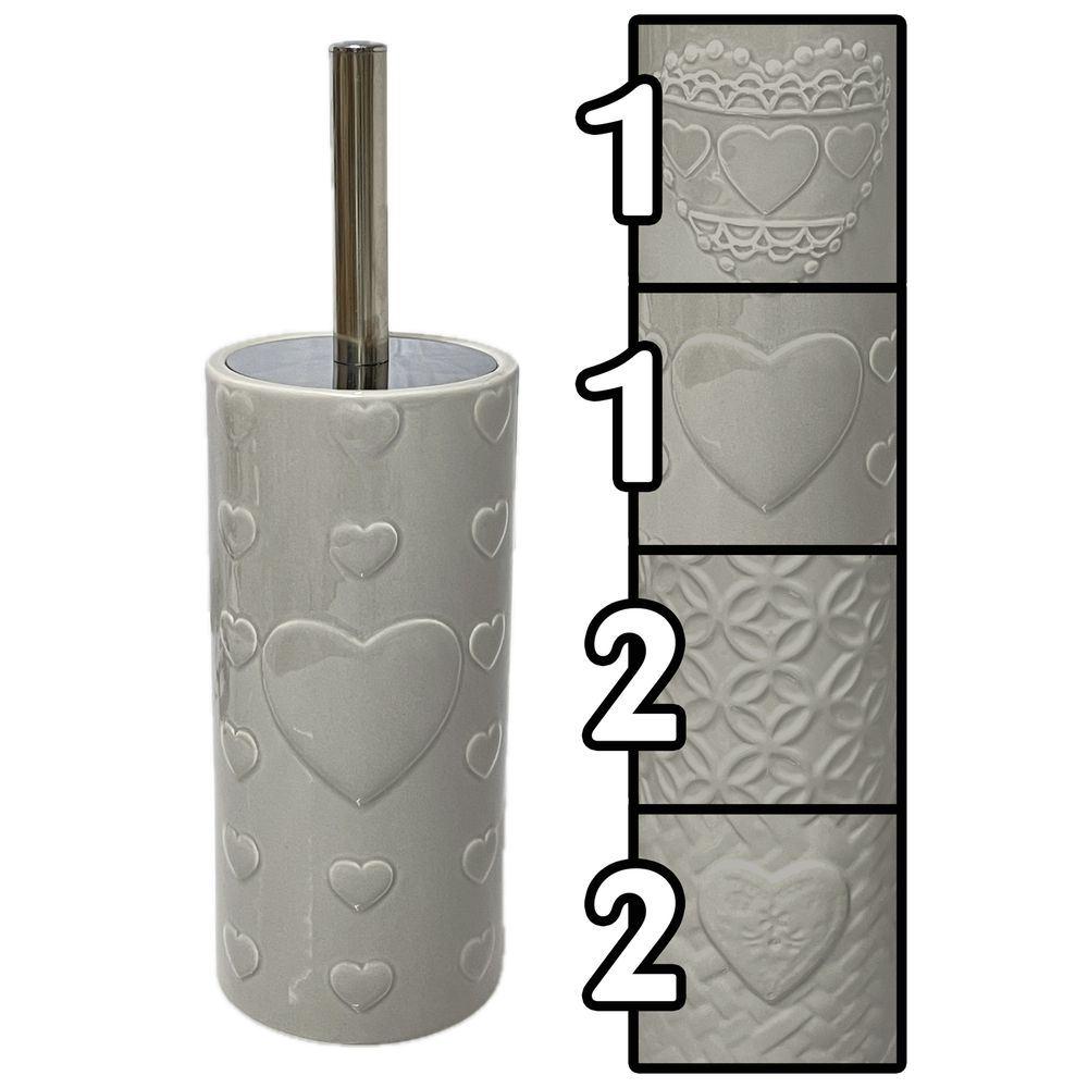 Det 61213 Scopino Da Bagno Ceramic Love Grey 10,5*23Cm 4 Ass.