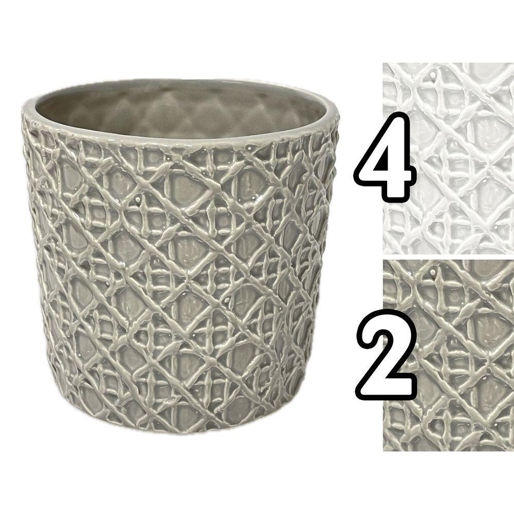 Det 61218 Vaso Netted Ceramic 13*11Cm 2 Ass. - Ceramica Assortito - Vasi & Accessori | Mikasa