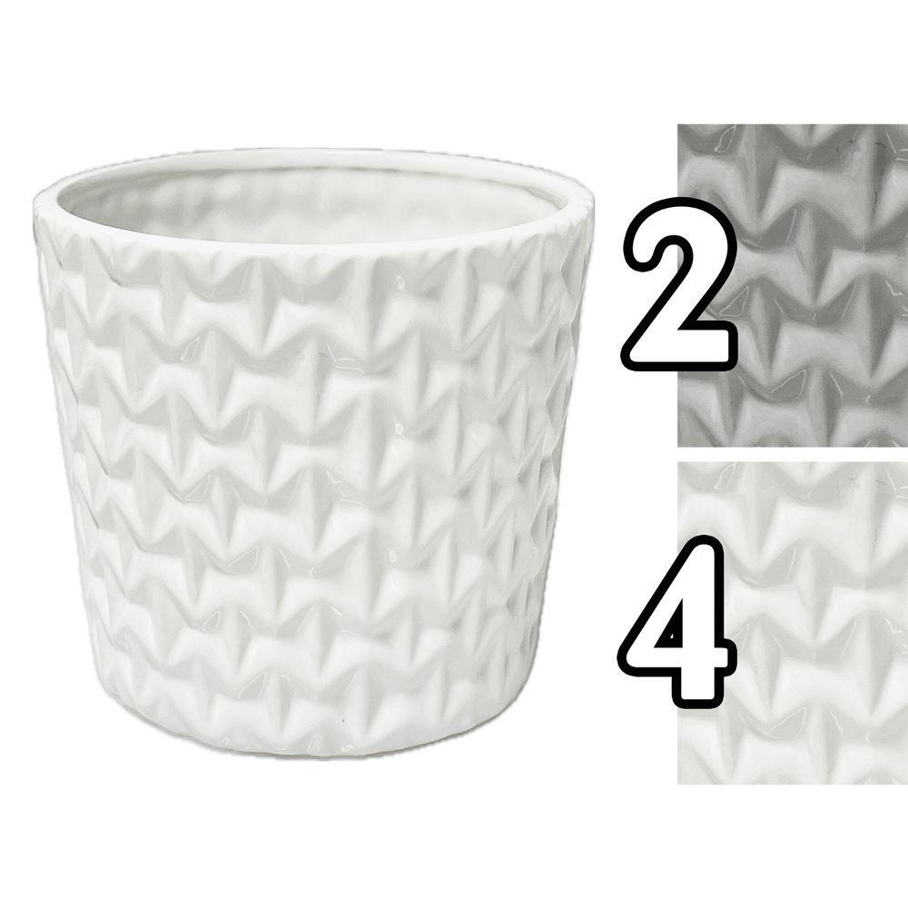 Det 61219 Vaso Dented Movement Ceramic 13*11Cm 2 Ass.