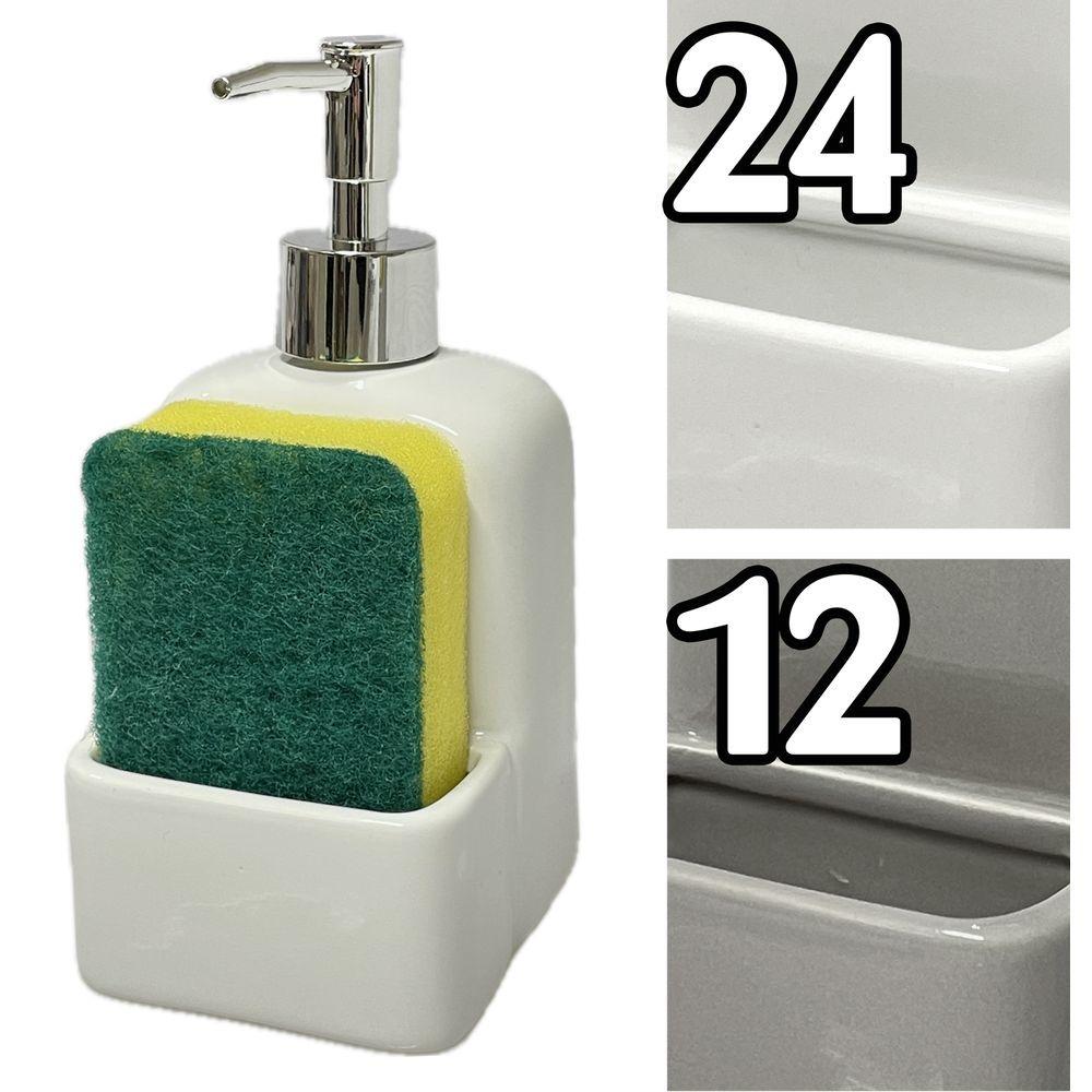 Det 61225 Portasapone Con Spugnetta Ceramic 9,5*8,5*18Cm 2 Ass.