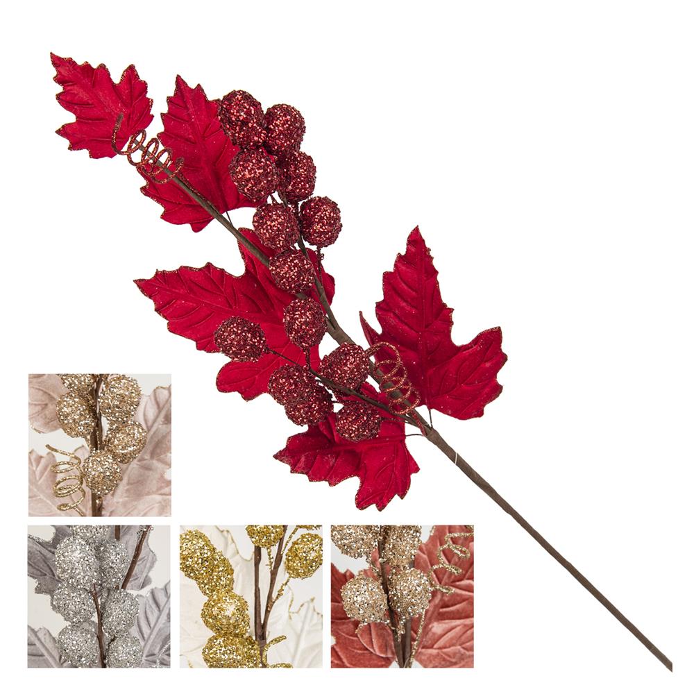 Dor 56682 Stelo Berry Glitter 78Cm Ass. - Oro - Fiori | Mikasa