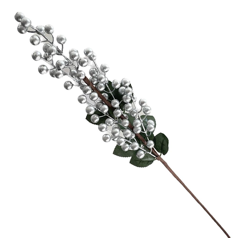 Dor 59361 Ramo Bacche Natale Silver 63Cm
