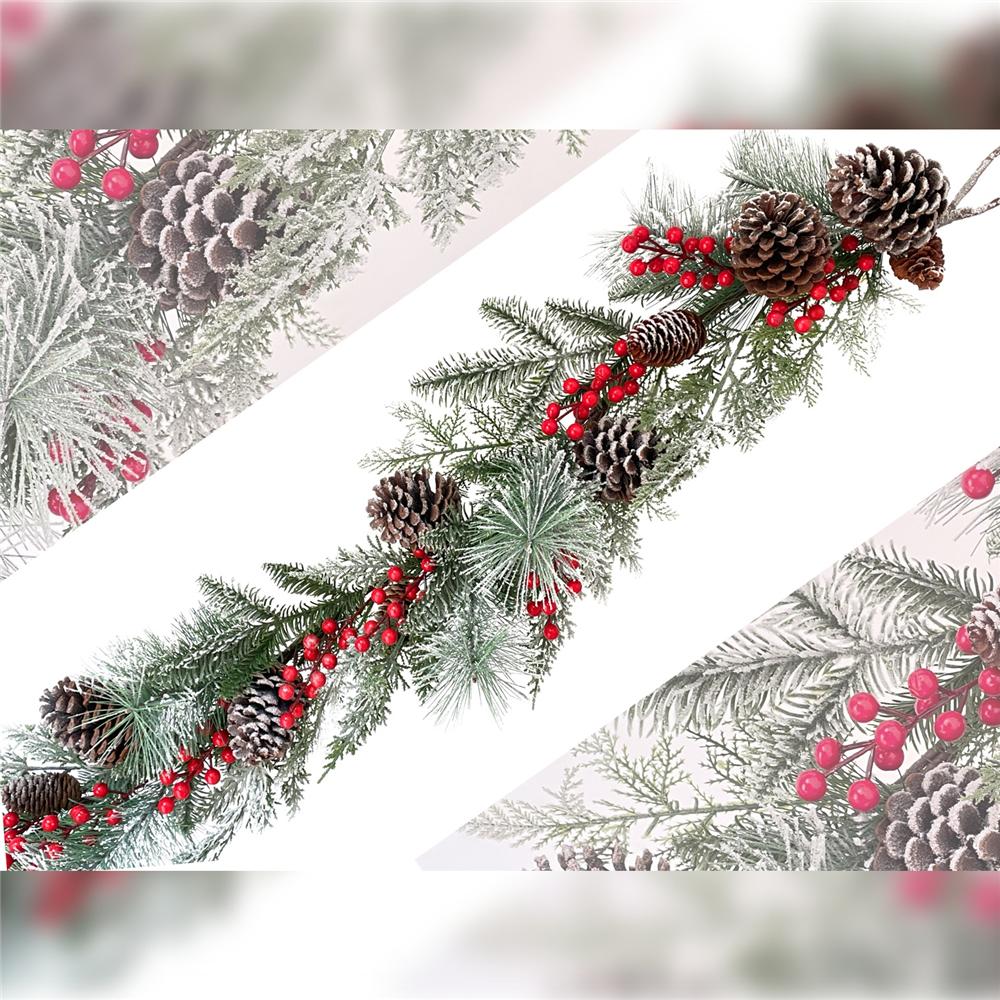 Dor 59522 Ghirlanda Snowy Christmas Bacche E Pigne 139Cm - Oro - Catene | Mikasa