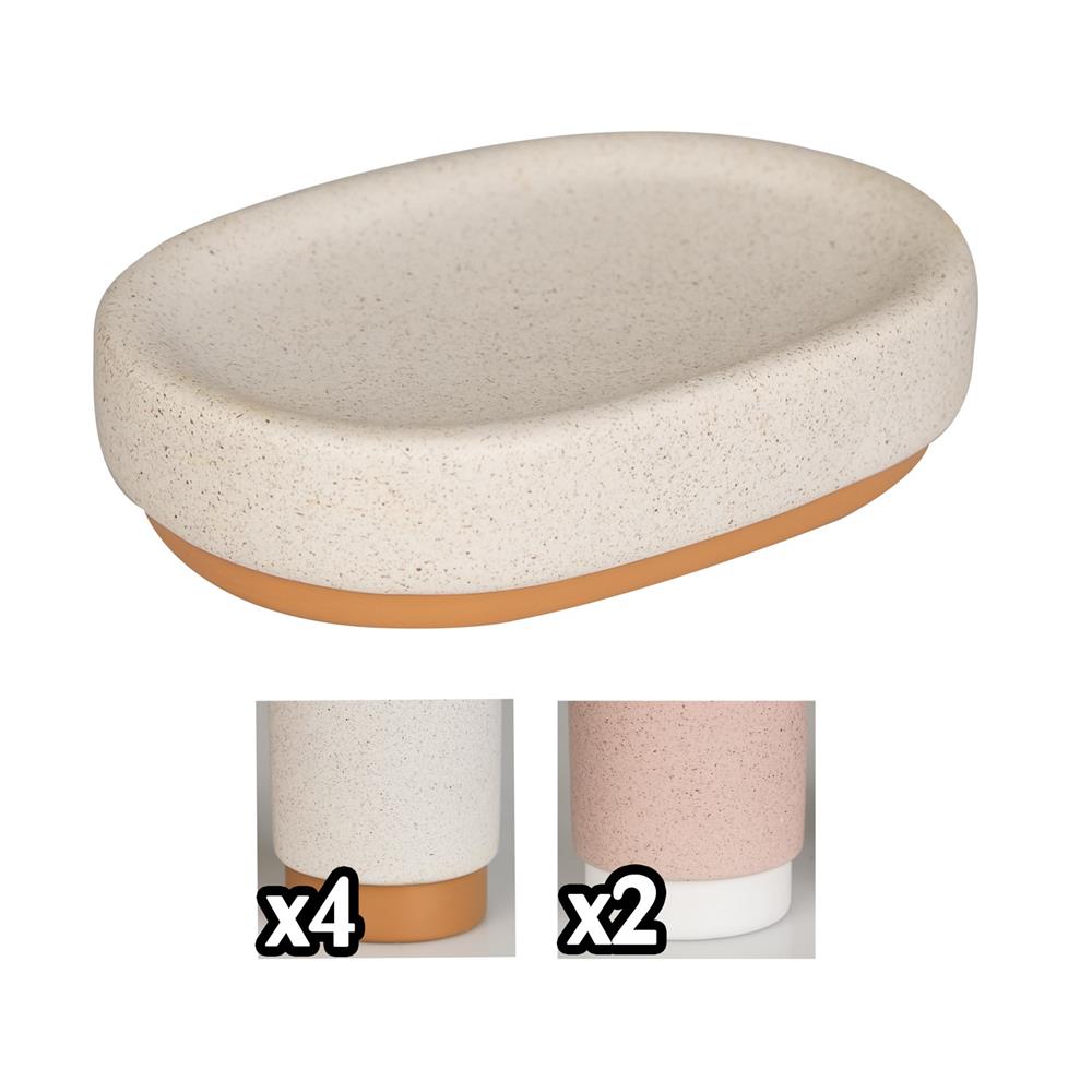 DUB 57139-BIANCO PORTA SAPONETTA MARBLE 11,8*8,6*2,8CM 2 ASS.