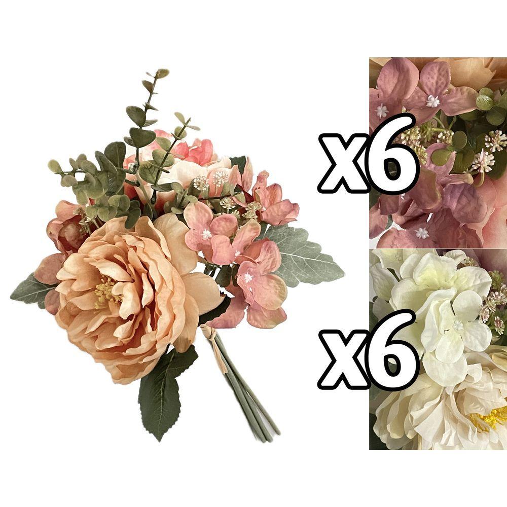 Eli 61563 Bouquet Peonie Ortensie Vivienne 37Cm 2 Ass. - Tessuto Assortito - Fiori | Mikasa