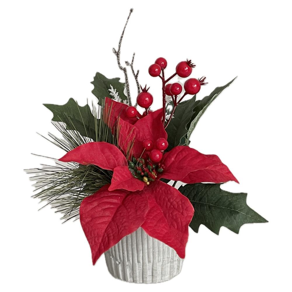 Eli 61578 Vaso Stella Di Natale Composiz. 27Cm - Rosso - Fiori (Natale) | Mikasa