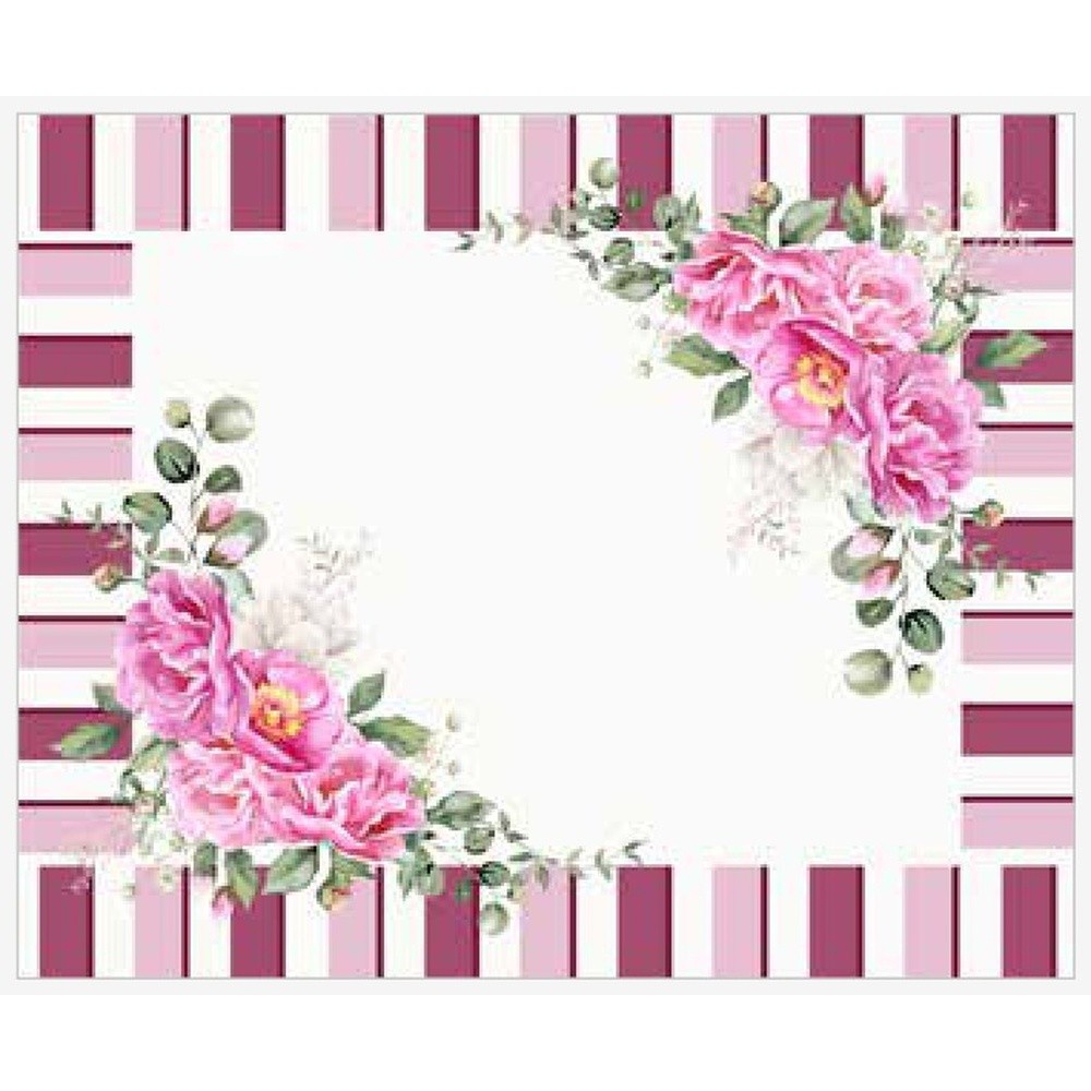 Tovaglietta Americana Peony Set 2 Pz Cm.50X40 Rosa 05