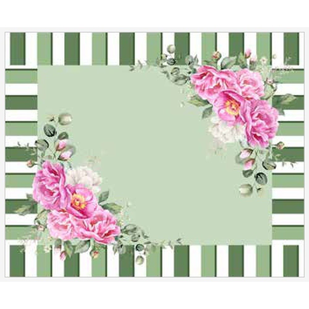 Tovaglietta Americana Peony Set 2 Pz Cm.50X40 Verde 09