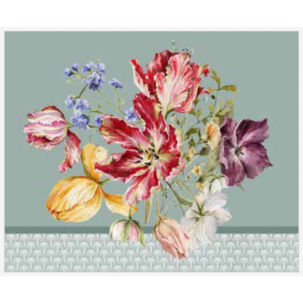Tovaglietta Americana Tulip Set 2 Pz Cm.50X40 Azzurro 06