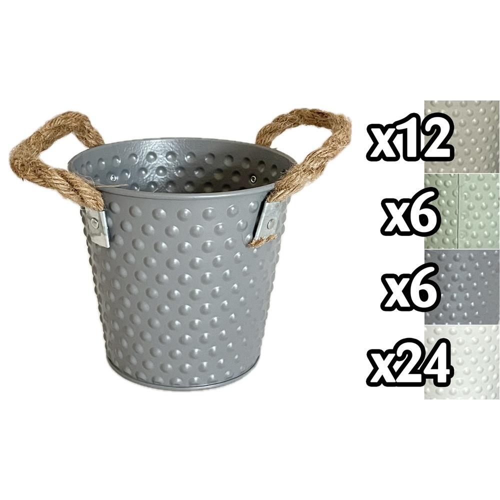 Fil 61099 Vaso Countryside Metal Low 13*13*12Cm 3 Ass.