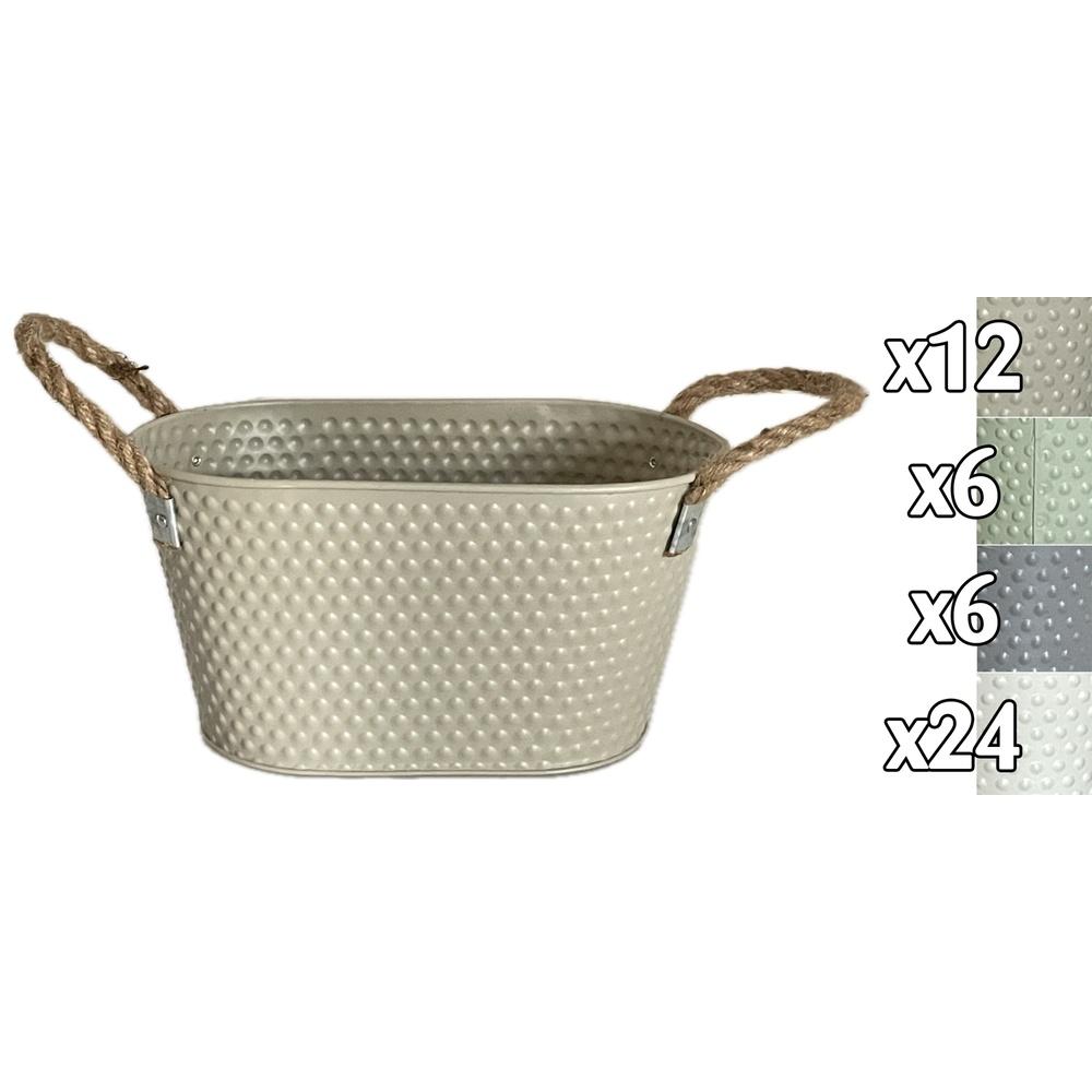 Fil 61112 Vaso Ovale Countriside Metal 25*13,5*13Cm 4 Ass.