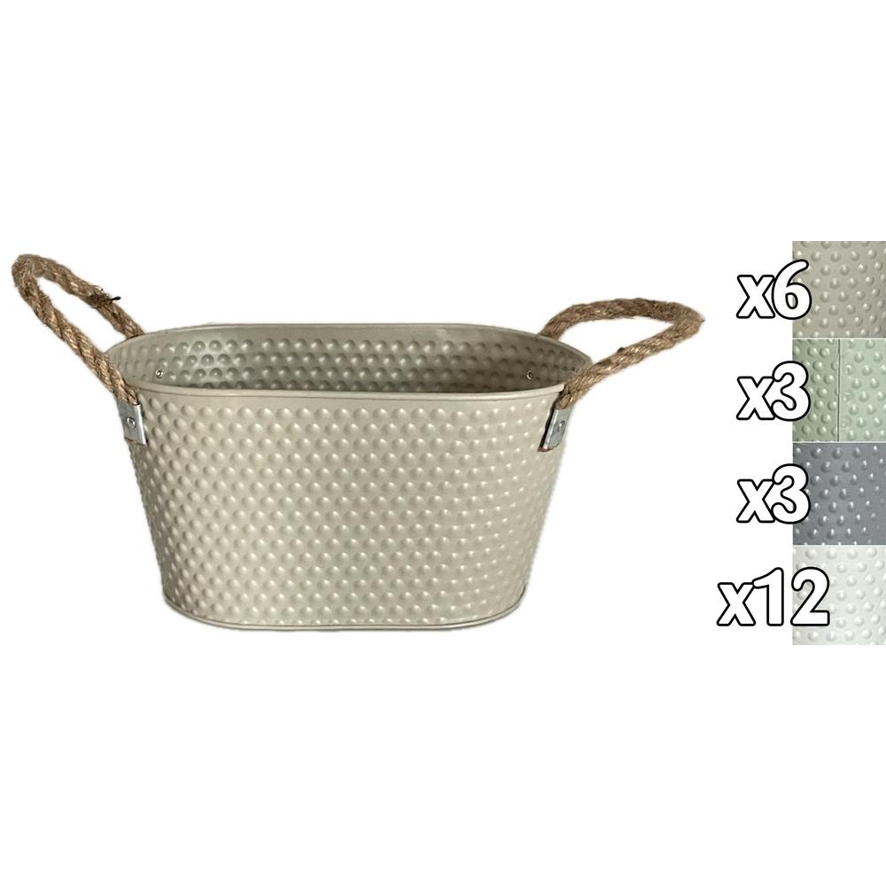 Fil 61113 Vaso Ovale Countriside Metal 29*16,5*15Cm 4 Ass.