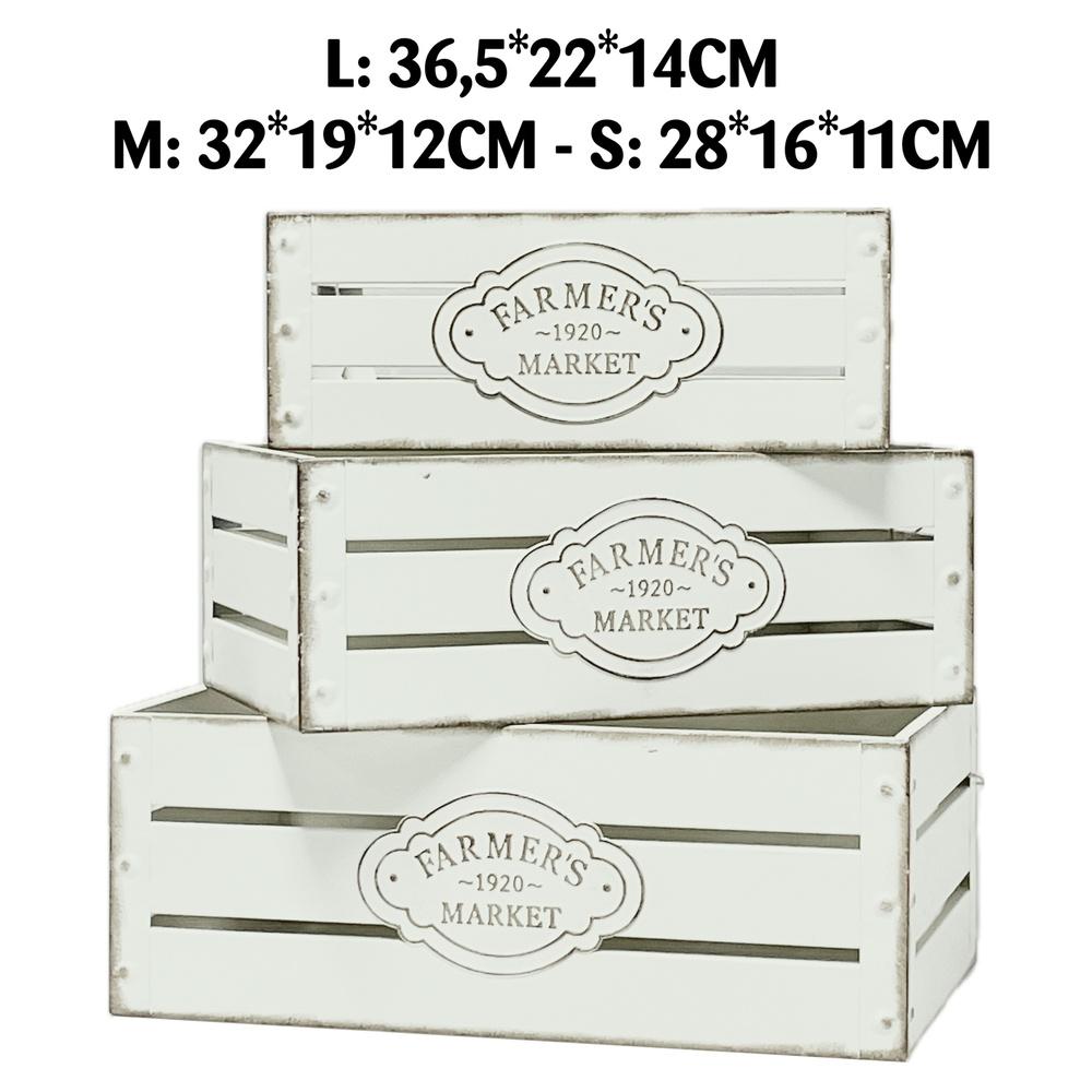 Fil 61119 Cassetta Countryside Metal Crema M 32*19*12Cm - Metallo Crema - Cassette | Mikasa