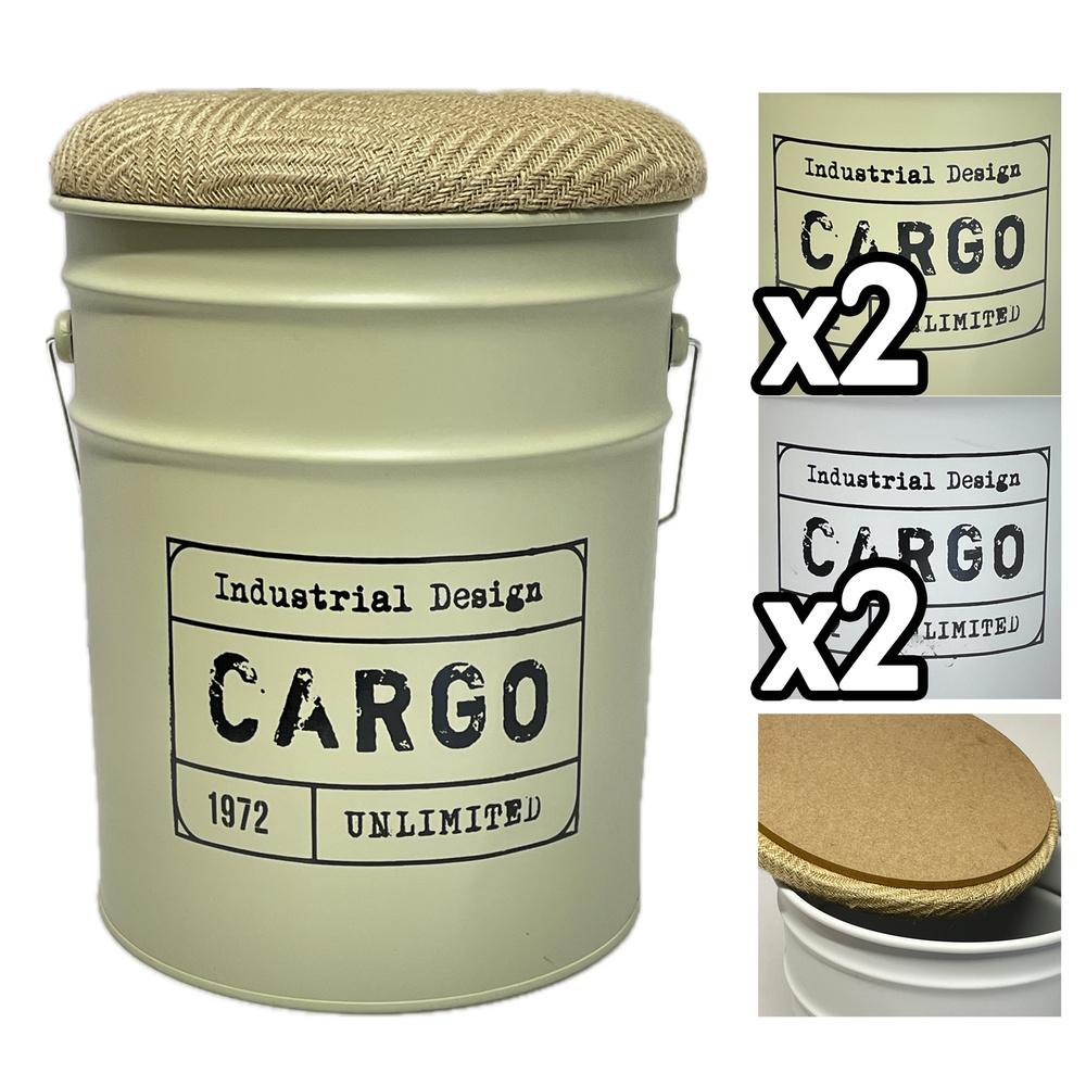 Fil 61125 Pouf Contenitore Industrial 31*40Cm 2 Ass. - Assortito - Pouf | Mikasa