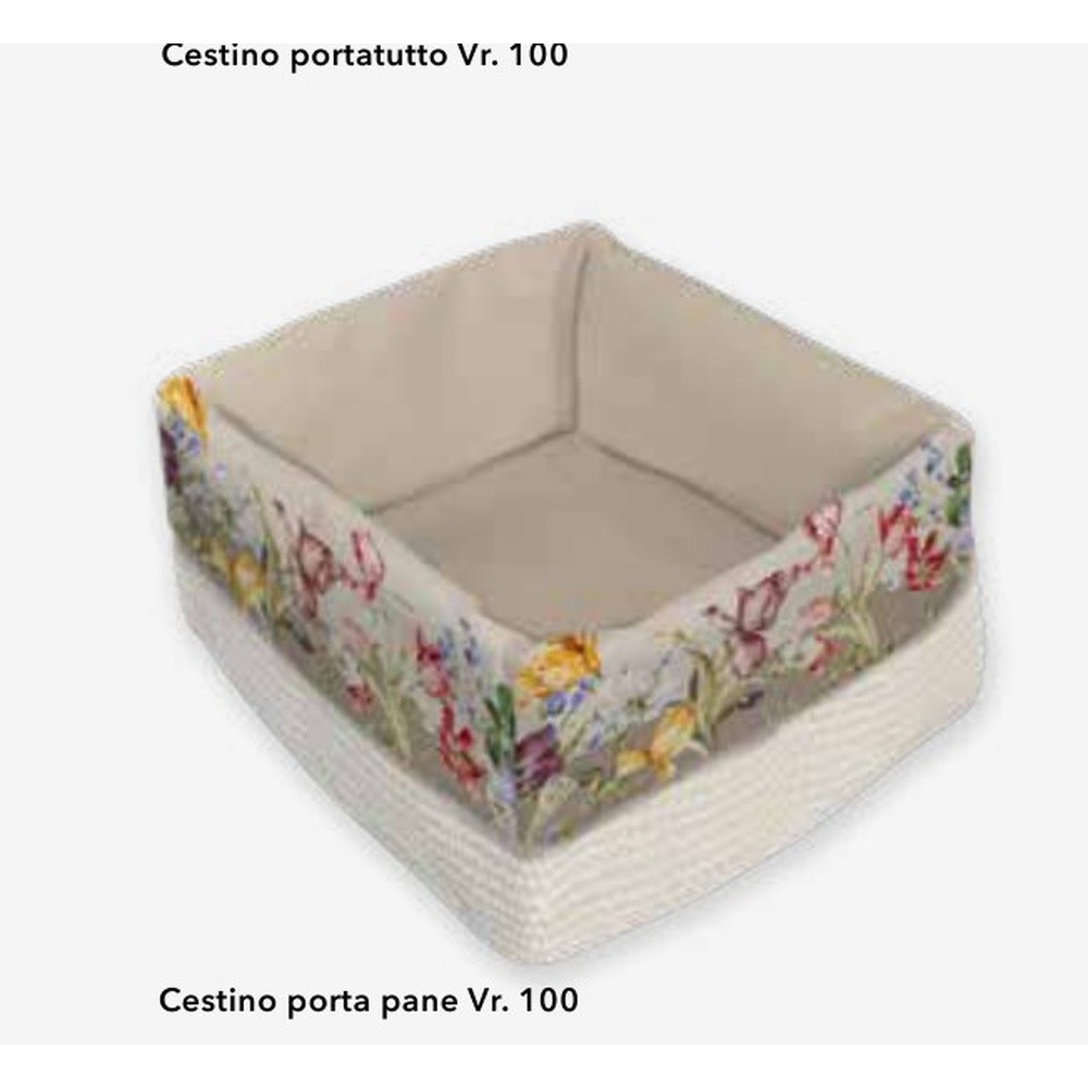 Cestino Portapane Tulip Sfoderabile Cm.21X22 H.10 Sabbia 100