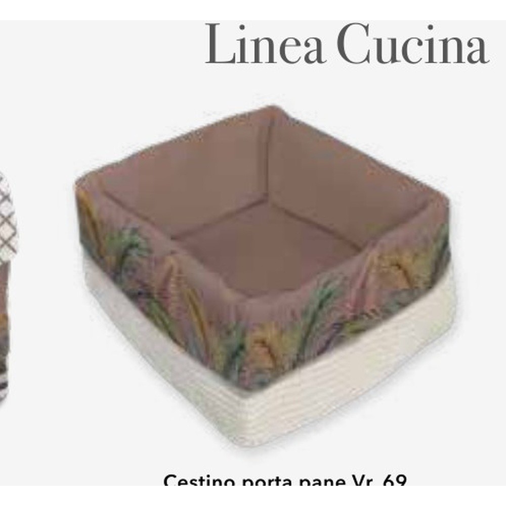 Cestino Portapane Palm Sfoderabile Cm.21X22 H.10 Malva 69