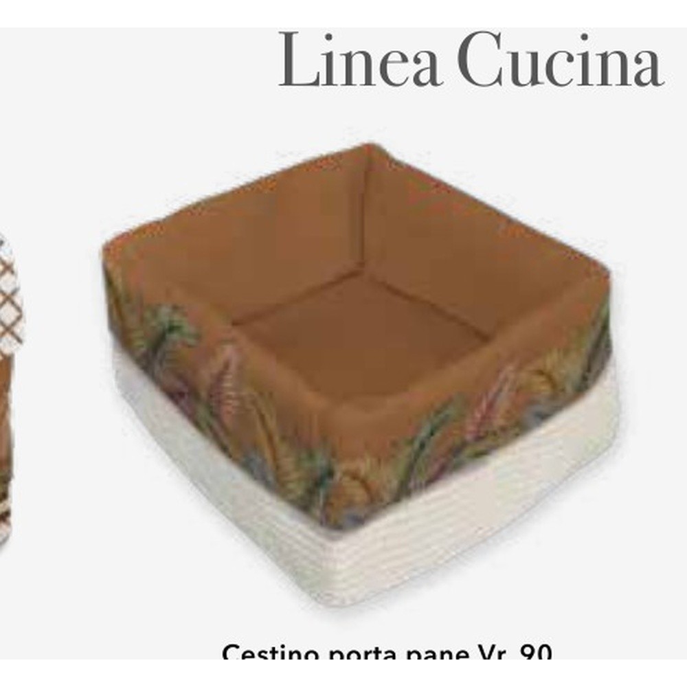 Cestino Portapane Palm Sfoderabile Cm.21X22 H.10 Cotto 90