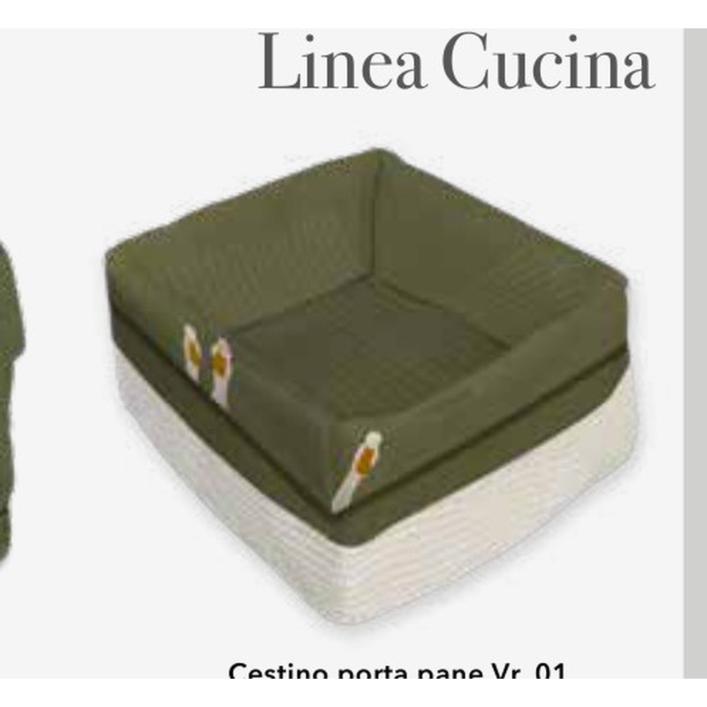 Cestino Portapane Pura Sfoderabile Cm.21X22 H.10 Bianco 01