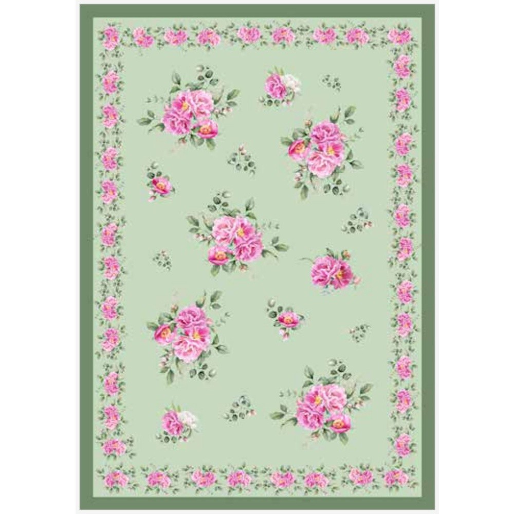 Tovaglia Peony 4 Posti Cm.150X150 Verde 09