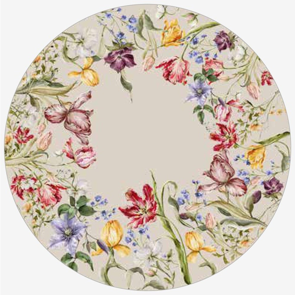 Tovaglia Tulip Rotonda Diam. Cm.175 Con Sorfilo Sabbia 100