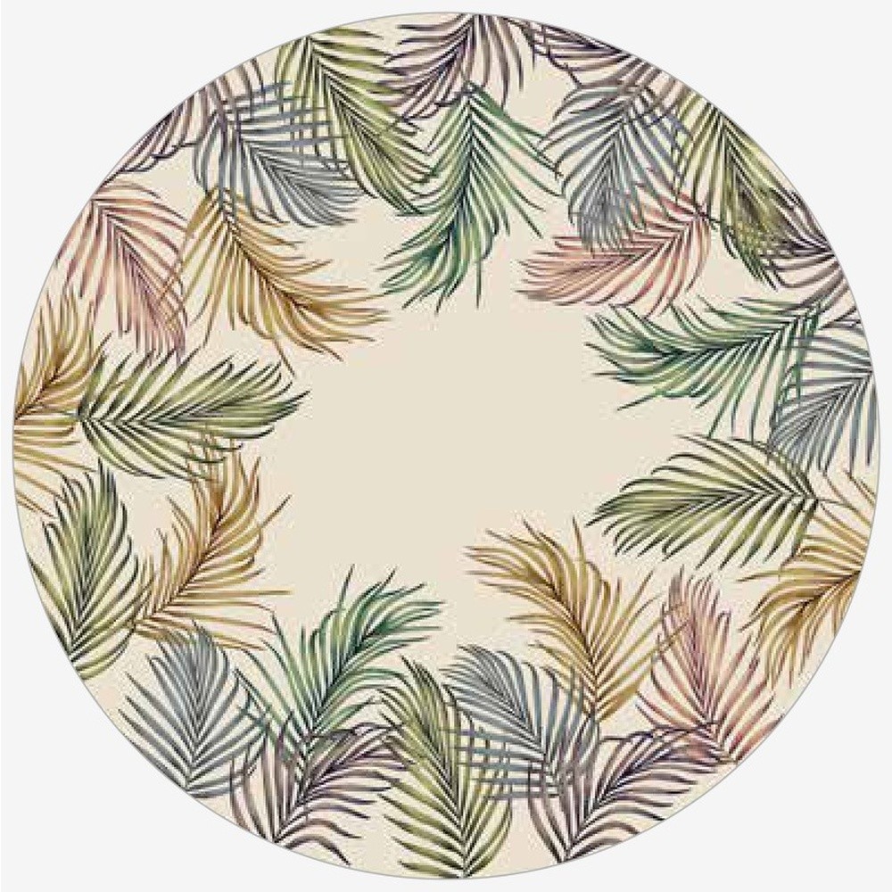 Tovaglia Palm Rotonda Diam. Cm.175 Con Sorfilo Avorio 80