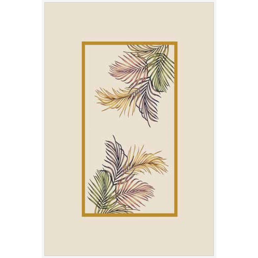 Tovaglia Palm 14 Posti Cm.150X320 Avorio 80