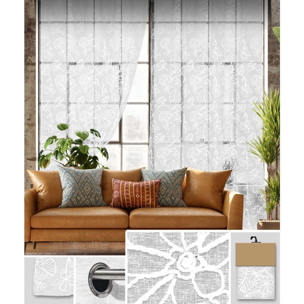 GAX 60761 Tenda Bohème Ricam. Bianco Fondo Bianco 140*280Cm - Tessuto Bianco - Tende | Mikasa