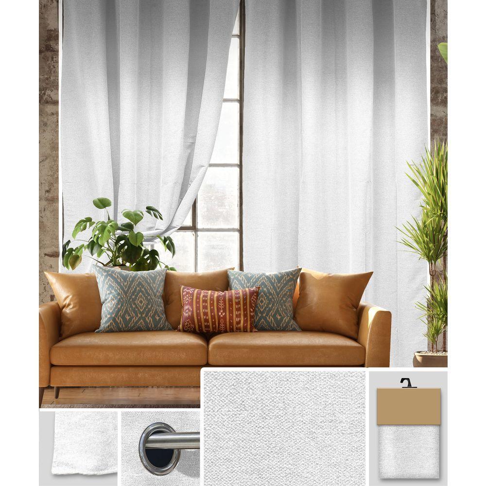 GAX 60766 Tenda Madame Ciniglia Bianca 140*280Cm - Tessuto Bianco - Tende | Mikasa