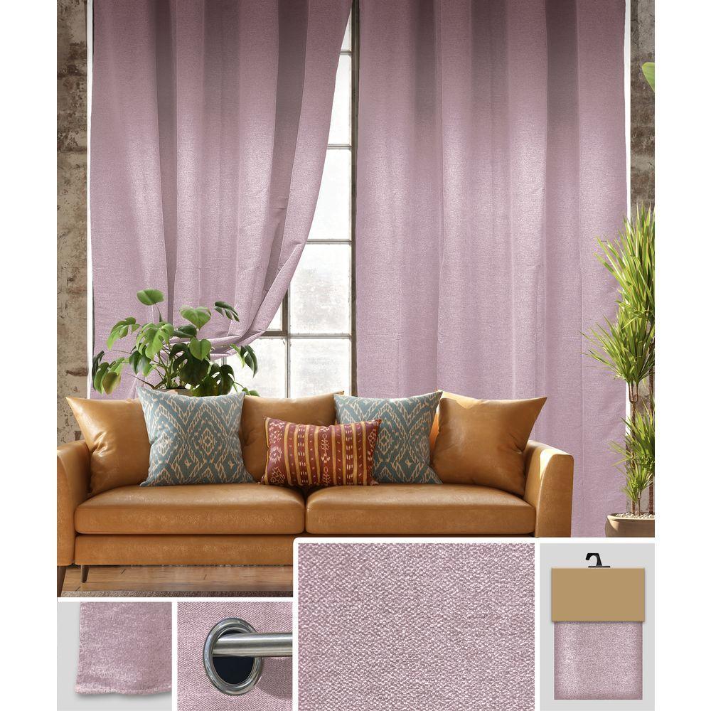GAX 60769 Tenda Madame Ciniglia Rosa 140*280Cm - Tessuto Rosa - Tende | Mikasa