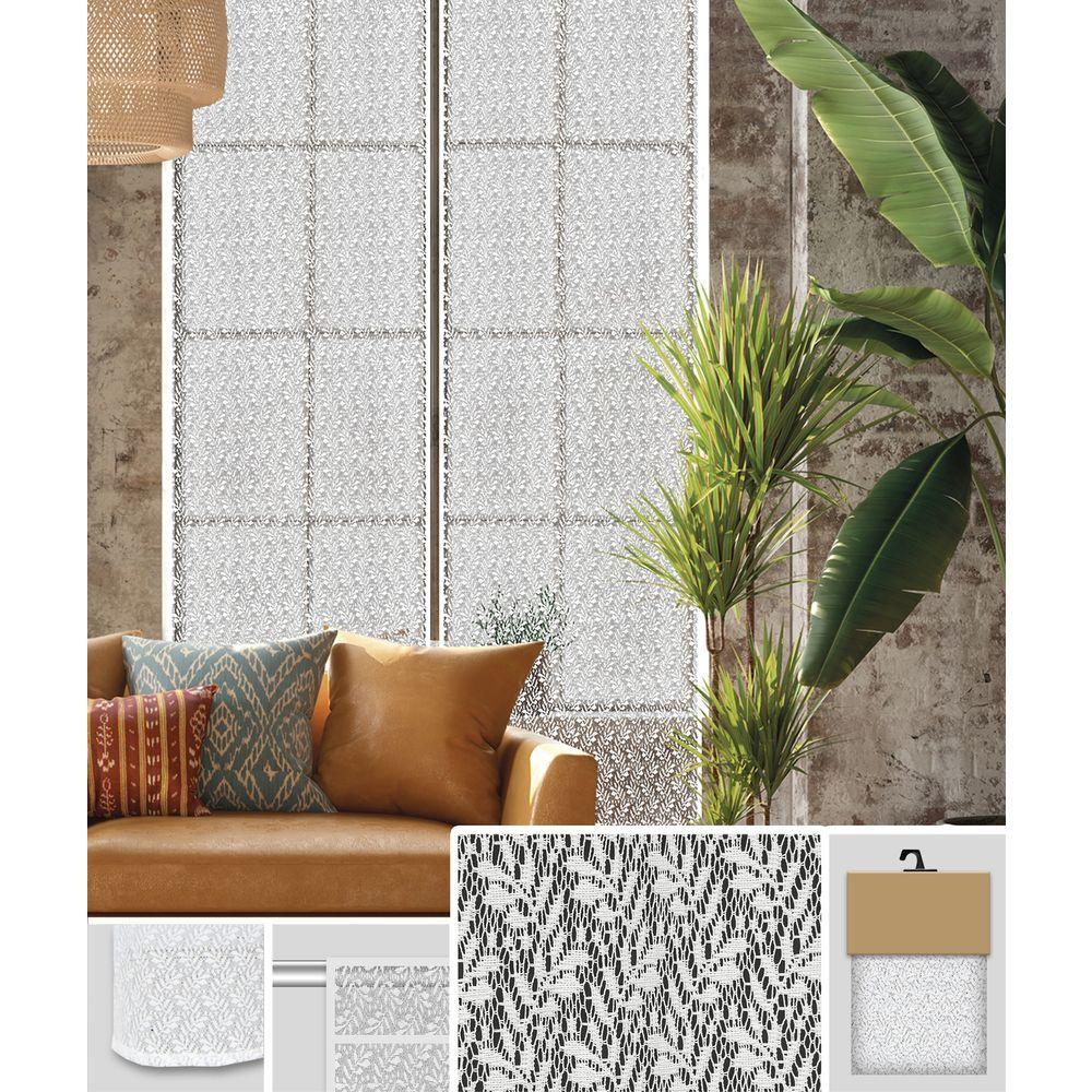 GAX 61844 Coppia Tendine Foliage Ricam. White 2 X 60*220Cm - Tessuto Bianco - Tende | Mikasa