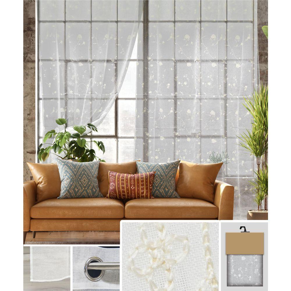 GAX 62033 Tenda White Rosette Ricamo Beige 140*280Cm