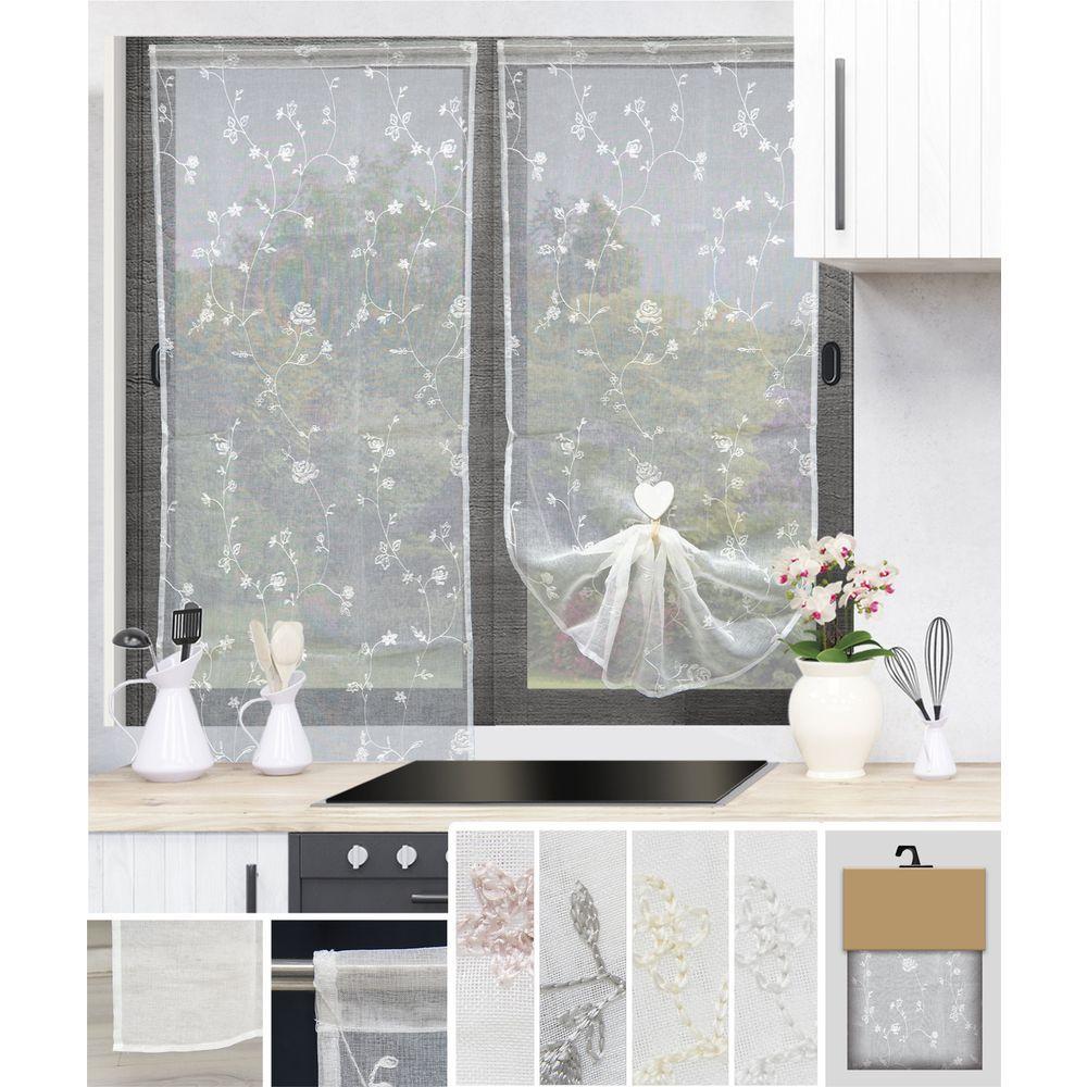 GAX 62035 Coppia Tendine White Rosette 2 X 60*150Cm 4 Ass.