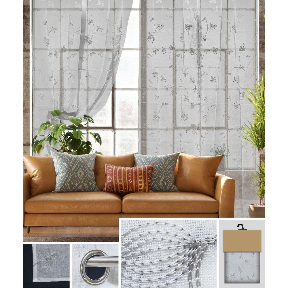 GAX 62037 Tenda Vivian Ricamo Grigio 140*280Cm