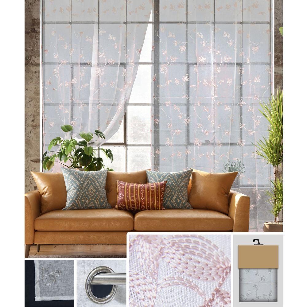 GAX 62038 Tenda Vivian Ricamo Rosa 140*280Cm