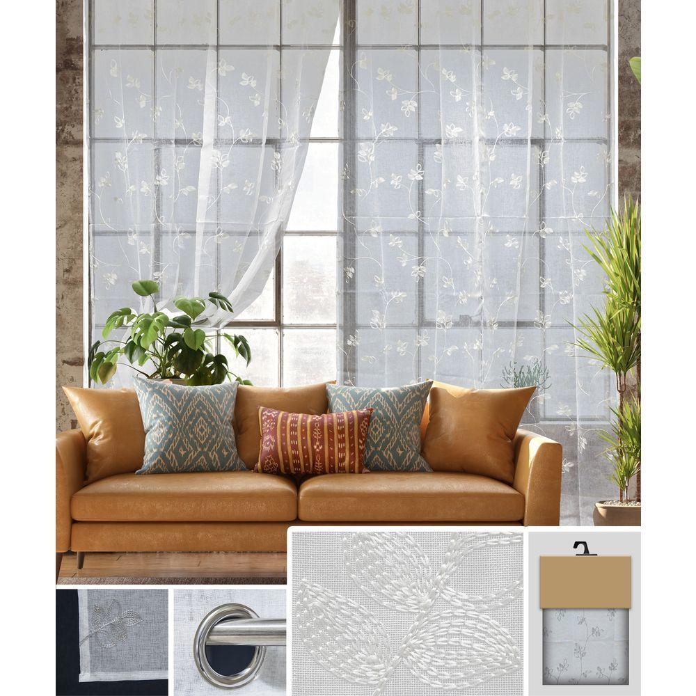 GAX 62040 Tenda Vivian Ricamo Bianco 140*280Cm