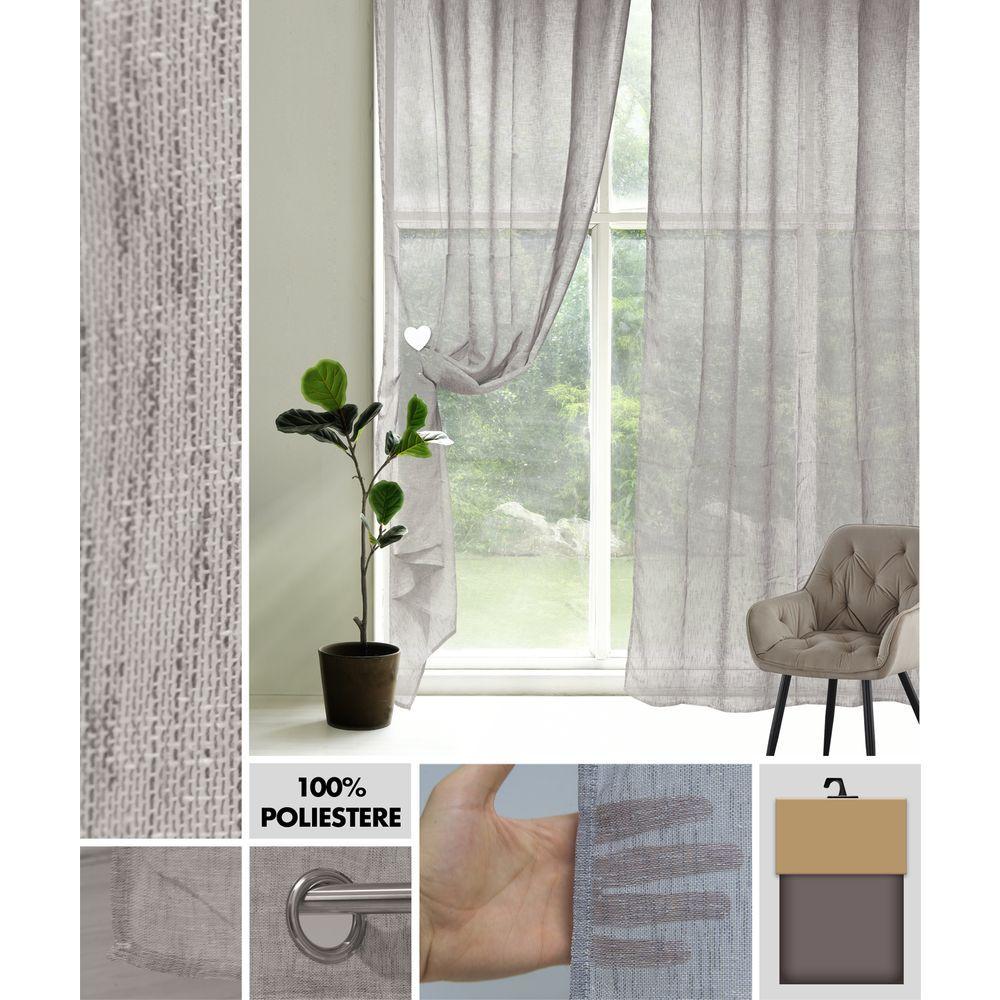 GAX 62619 Tenda Corinna Light Grey 140*280Cm