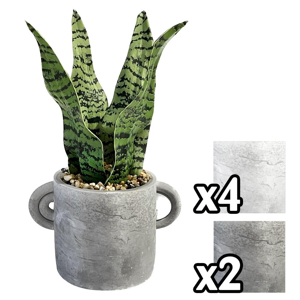 Gha 59434 Vaso Mug Con Manici Cement 18*12*29Cm 2 Ass. 1/6