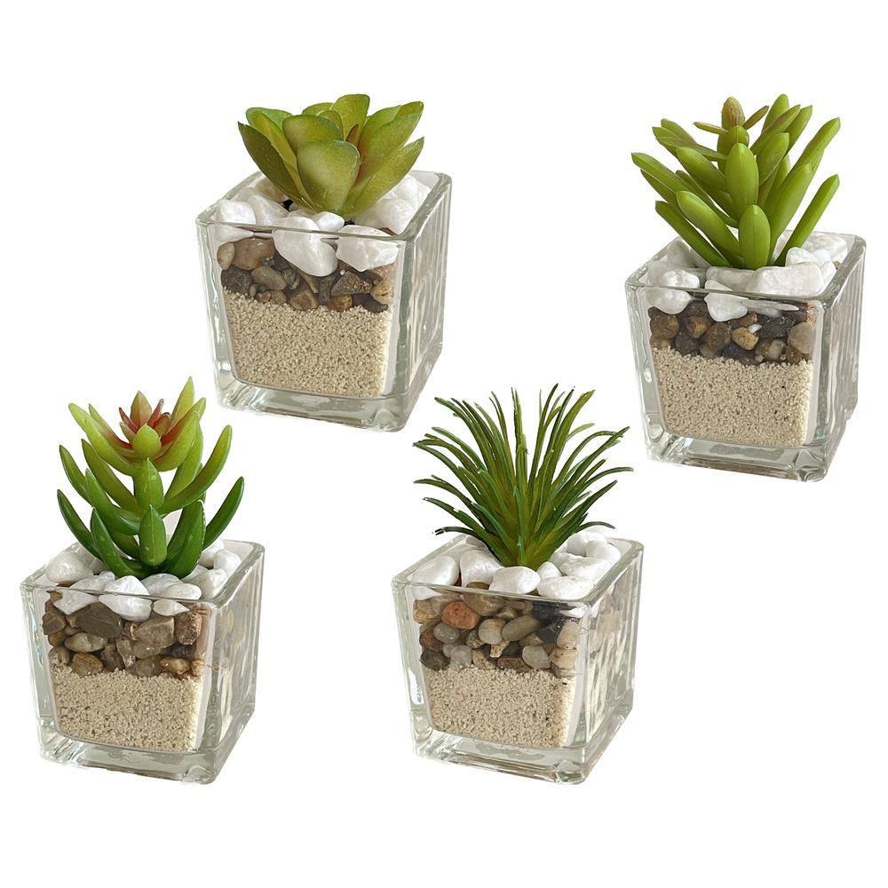 Gha 60054 Vasetto Square Vetro Piantina 5*5*9Cm 3 Ass. - Vetro Assortito - Piante | Mikasa
