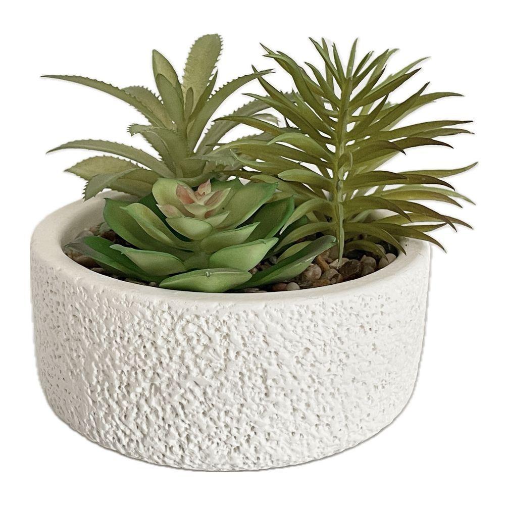 GHA 62180 Vaso Cement Round White 13*13,5Cm - Bianco - Piante | Mikasa