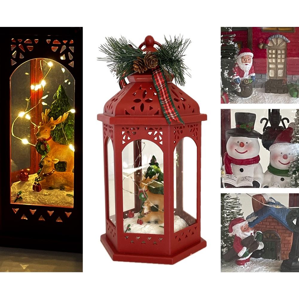 Gie 60363 Lanterna Bergen Rouge Xmas 17,5*17,5*H.33Cm 4 Ass.