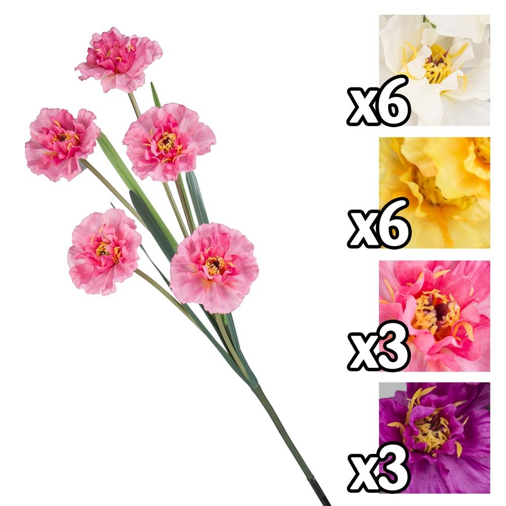 Gig 57617 Stelo Camelia X5 94Cm 4 Ass. - Assortito - Fiori | Mikasa
