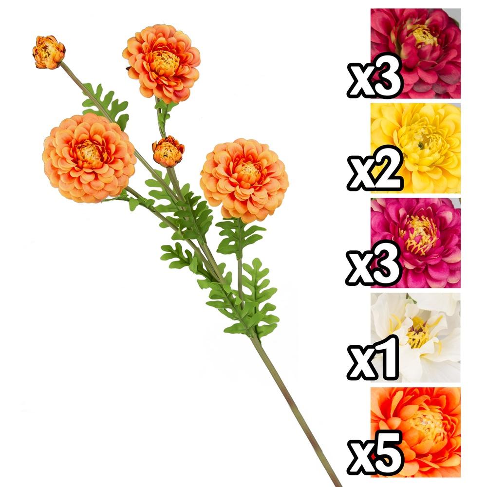 Gig 57618 Stelo Crisantemo X3 92Cm 5 Ass. - Tessuto Assortito - Fiori | Mikasa