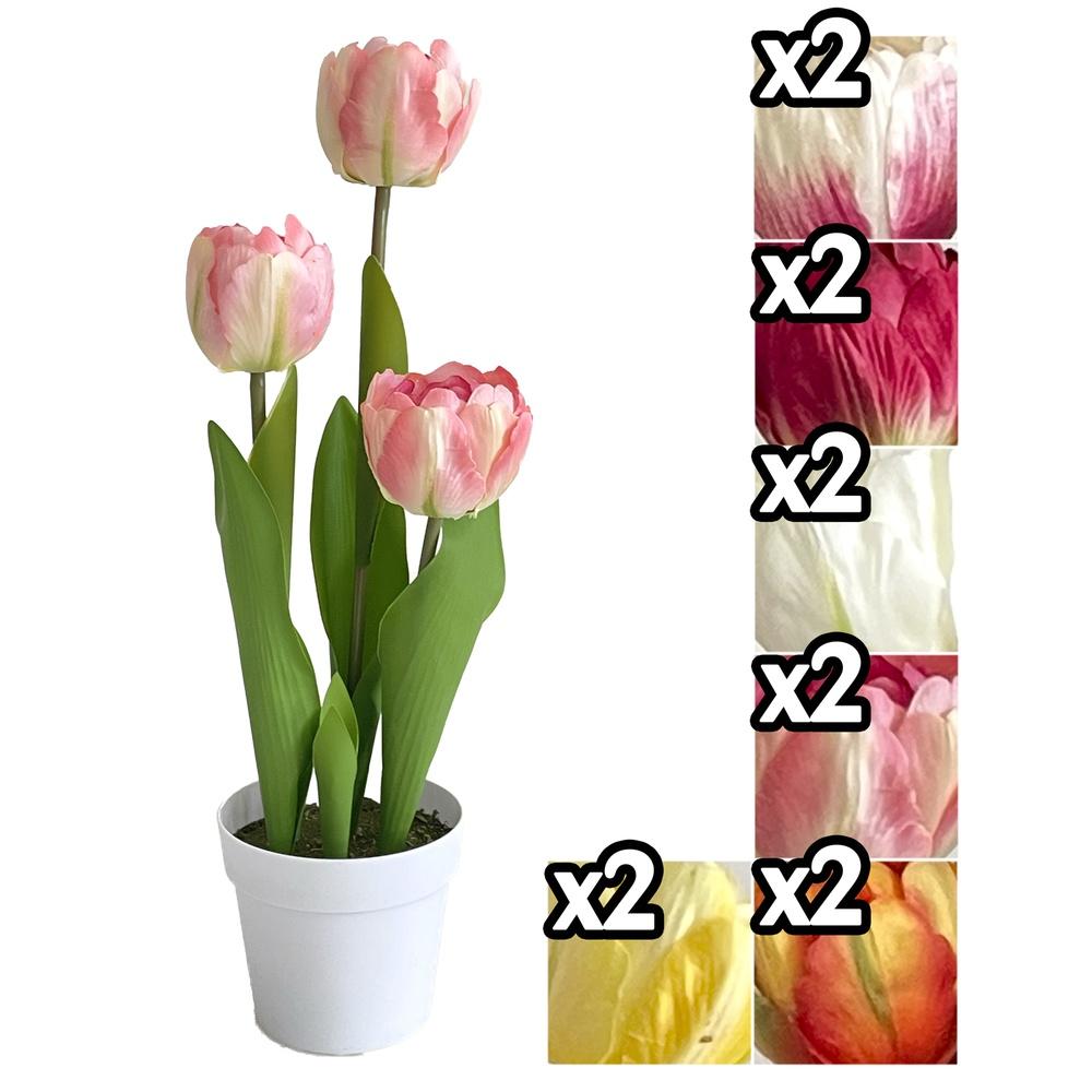 Gig 59928 Vaso Tulipani White 3 Fiori 34Cm 6 Ass.