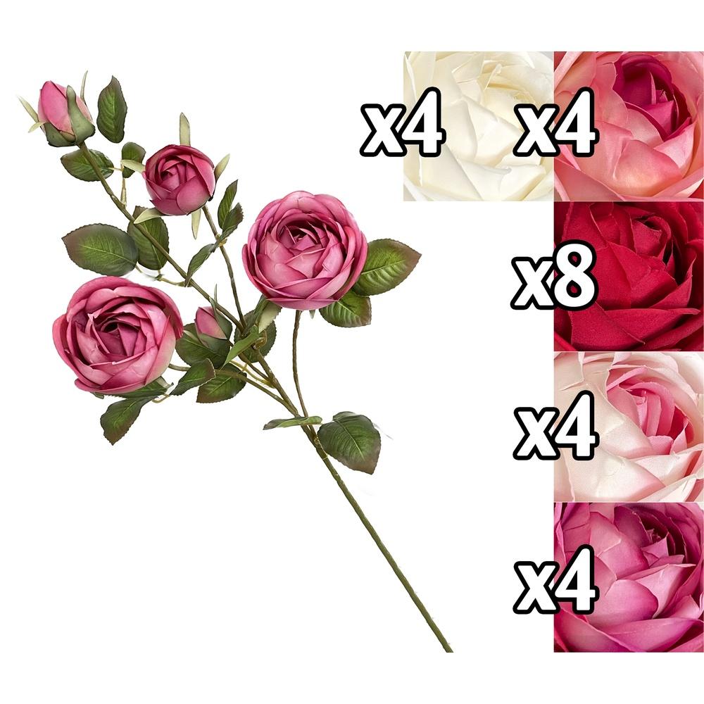 Gig 59933 Stelo 3 Rose Con Boccioli 70Cm 5 Ass. - Assortito - Fiori | Mikasa
