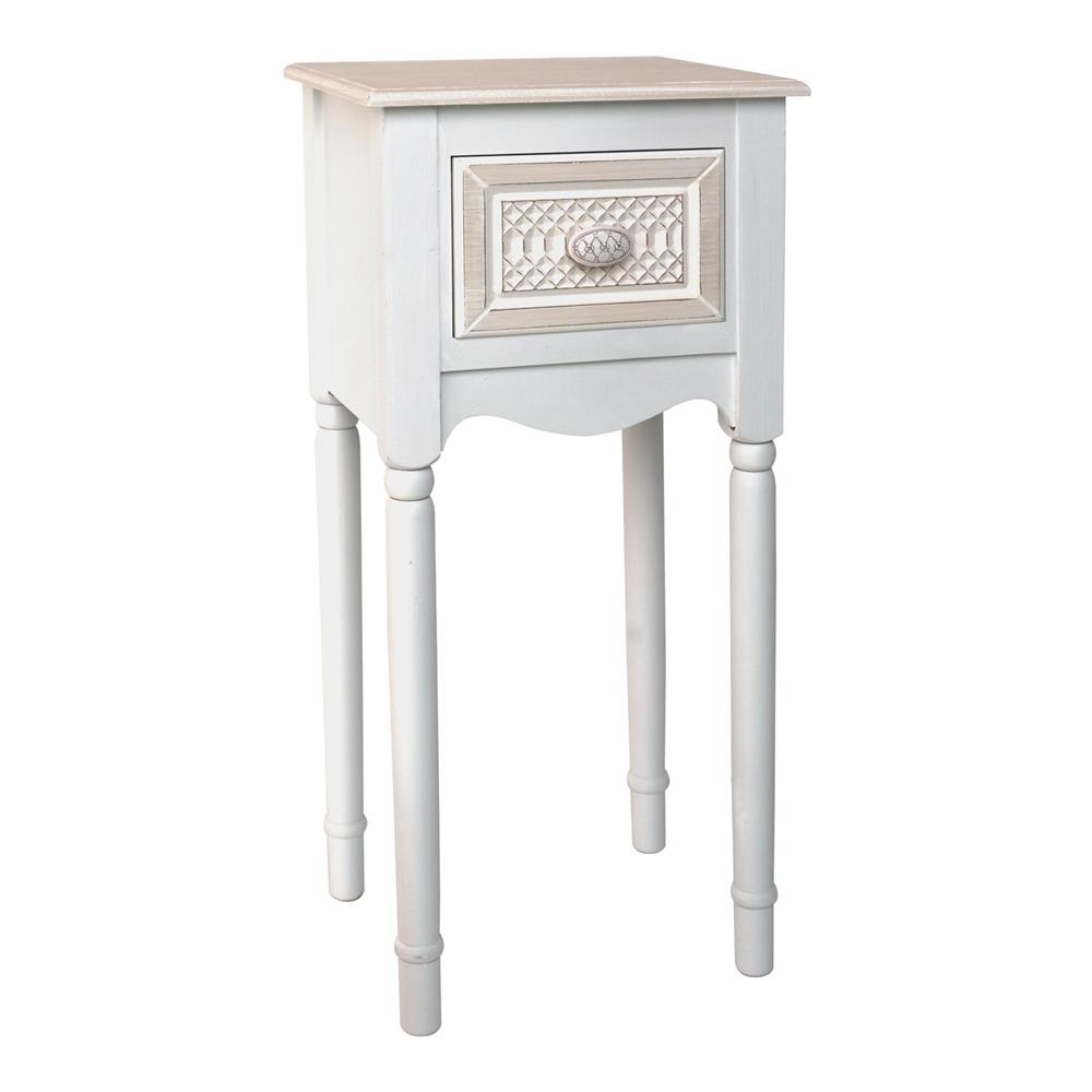 Gre 56208 Comodino 1C Infinity 33*27*73Cm - Bianco - Comodini | Mikasa