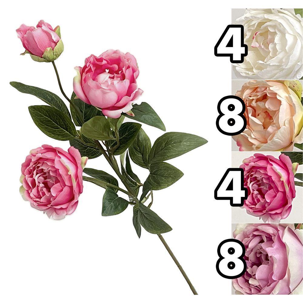 GYI 62124 Stelo Rosa 3 Fiori Elegant 75Cm 4 Ass. - Assortito - Fiori | Mikasa
