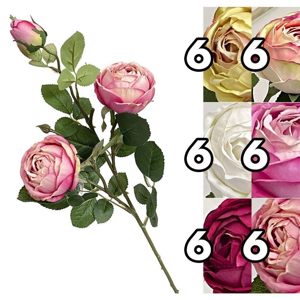 GYI 62125 Stelo Peonia 3 Fiori Elegant 75Cm 6 Ass. - Tessuto Assortito - Fiori | Mikasa