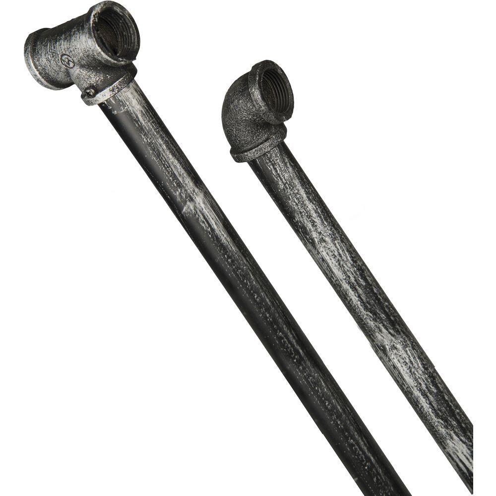 Han 48720 Asta Industriale Doppia 120-210Cm White-Gold Klamore - Metallo Nero - Aste Tende | Mikasa