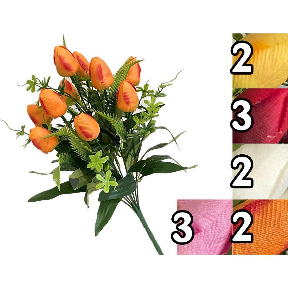 Hen 61550 Mazzetto Tulip Greenery 40Cm 5 Ass. - Tessuto Assortito - Fiori | Mikasa