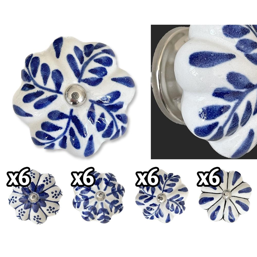 Ind 59630 Pomello Rabat White / Blue 6,5*4,5*4,5Cm 4 Ass. - Bianco - Pomelli | Mikasa